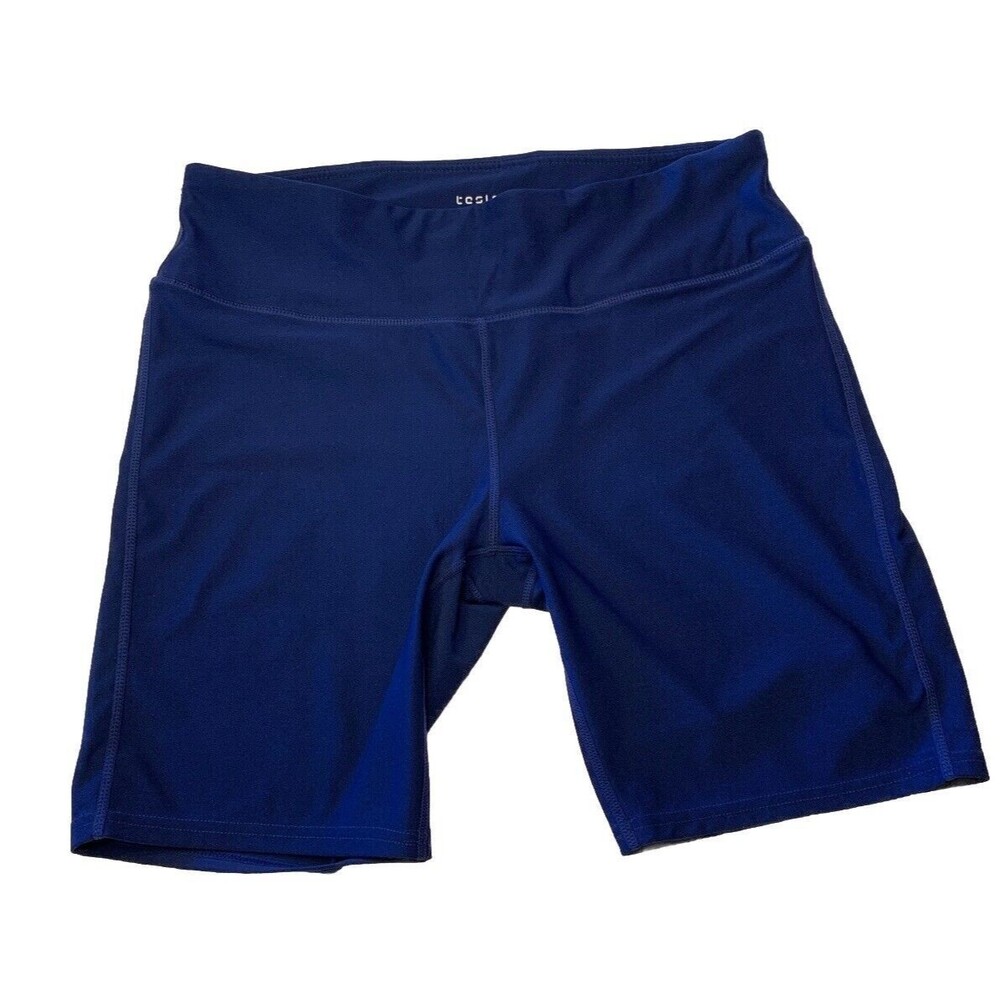 Rare Tesla Brand Navy Athletic Shorts Sz XL Unisex Biker Yoga Running Unisex